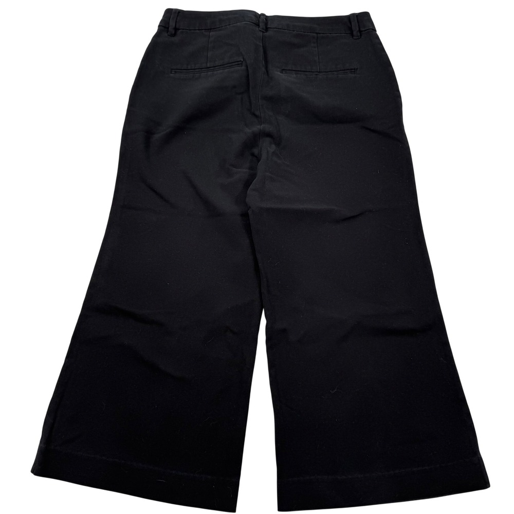 Old Navy Wide Leg Pants Cropped Womens 10 Regular Black Chino Workwear Trousers - Picture 2 of 8
